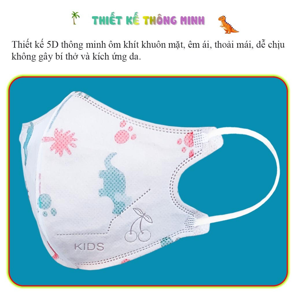 SET 100 CHIẾC KHẨU TRANG 5D TRẺ EM MASK TÚI ZIP KHÁNG KHUẨN THOÁNG KHÍ CHỐNG TIA UV AN TOÀN CHO BÉ