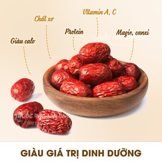Táo đỏ Hàn Quốc sấy khô 200g, pha trà, ăn vặt, hầm canh, thơm ngon, bổ dưỡng - Lãn Ông