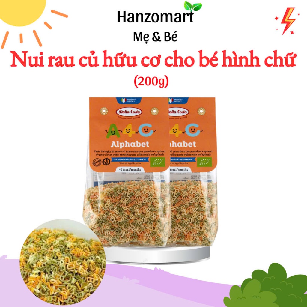Nui hữu cơ cho bé ăn dặm chữ rau củ hữu cơ Rapunzel