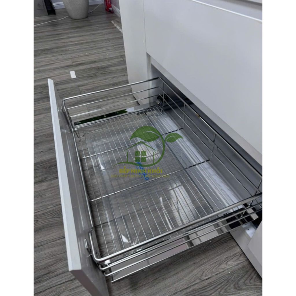 Giá xoong nồi nan tròn EUROGOLD, rổ inox 304 cao cấp kèm ray giảm chấn ...