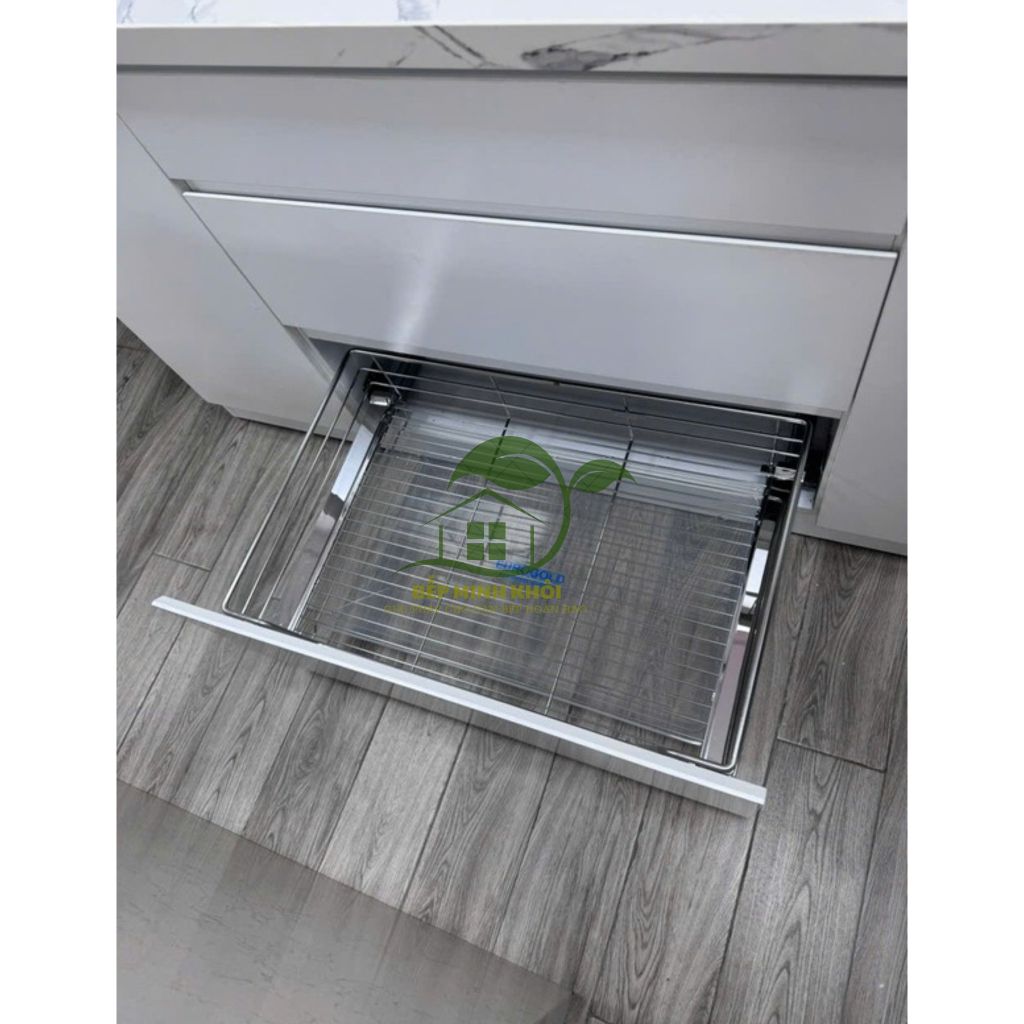 Giá xoong nồi nan tròn EUROGOLD, rổ inox 304 cao cấp kèm ray giảm chấn ...