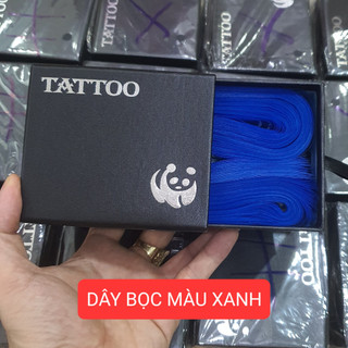 -Dây ni lông  màu xanh, đen đựng trong hộp cứng dùng bọc máy xăm, dây dài 80 cm