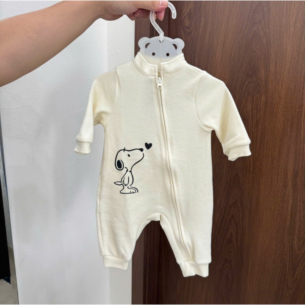 Body Sơ Sinh Dài Tay Anminaza Cổ Đứng Vải Nỉ Nhung Mềm Mịn Và Ấm Áp - Hàng Chính Hãng AMI0119