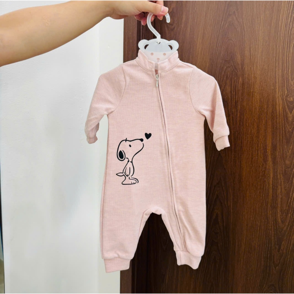 Body Sơ Sinh Dài Tay Anminaza Cổ Đứng Vải Nỉ Nhung Mềm Mịn Và Ấm Áp - Hàng Chính Hãng AMI0119