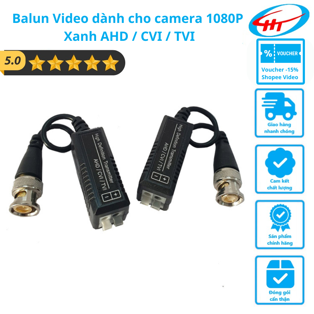 Balun Video dành cho camera 1080P Xanh AHD / CVI / TVI | Shopee Việt Nam