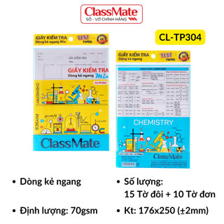 Giấy Kiểm Tra Kẻ Ngang Mix CLASSMATE Thiết Kế Hình Thí Nghiệm, Bề Mặt Láng Mịn, Viết Êm Tay CL-TP304