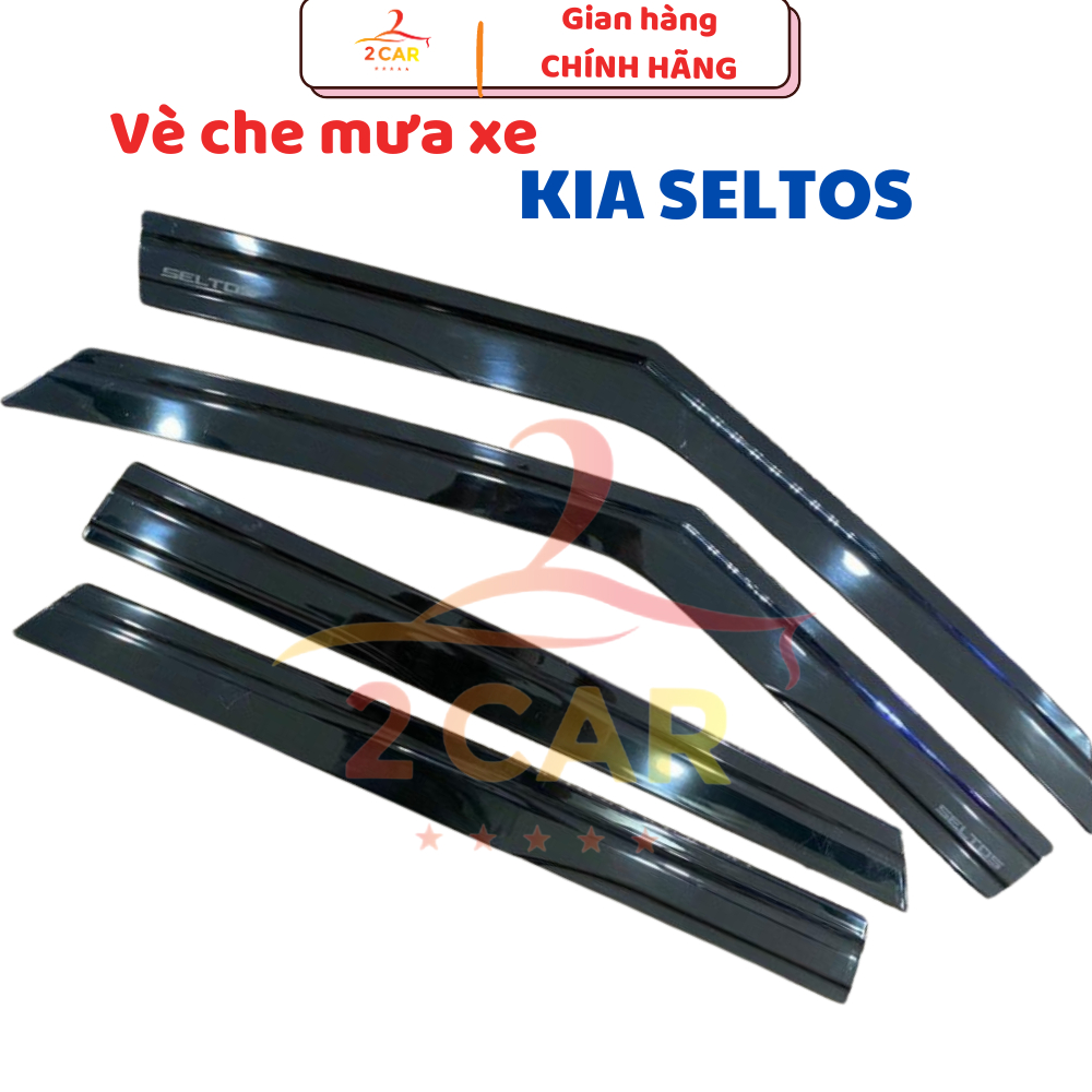 Vè che mưa xe Kia Seltos 2020 - 2025 chỉ Inox và nhựa đen cao cấp