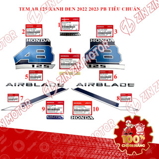 Tem AB 2022 Zin, Tem Rời Xe AirBlade 125 2022 Xanh Đen Phiên Bản Tiêu Chuẩn Chính Hãng - ZZM