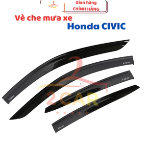 Vè che mưa xe Honda Civic 2006- 2012, 2013- 2016, 2017-2021 nhựa đen cao cấp - Giá 1 bộ