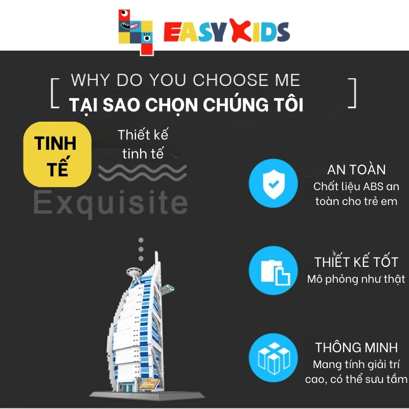Đồ chơi xếp hình kỳ quan thế giới Có sách hướng dẫn ghép