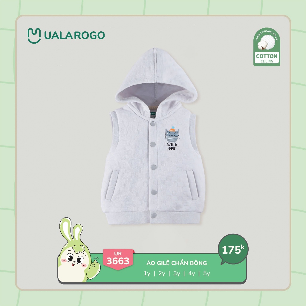 ( 9-24kg) Áo Gile Trần Bông Uala Mềm Mại, Đáng Yêu Bé Trai, Bé Gái UR3663