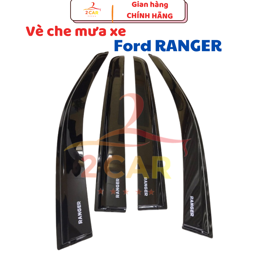 Vè che mưa xe Ford Ranger 2015- 2022, 2023,2024, 2025 nhựa đen thái dày cao cấp