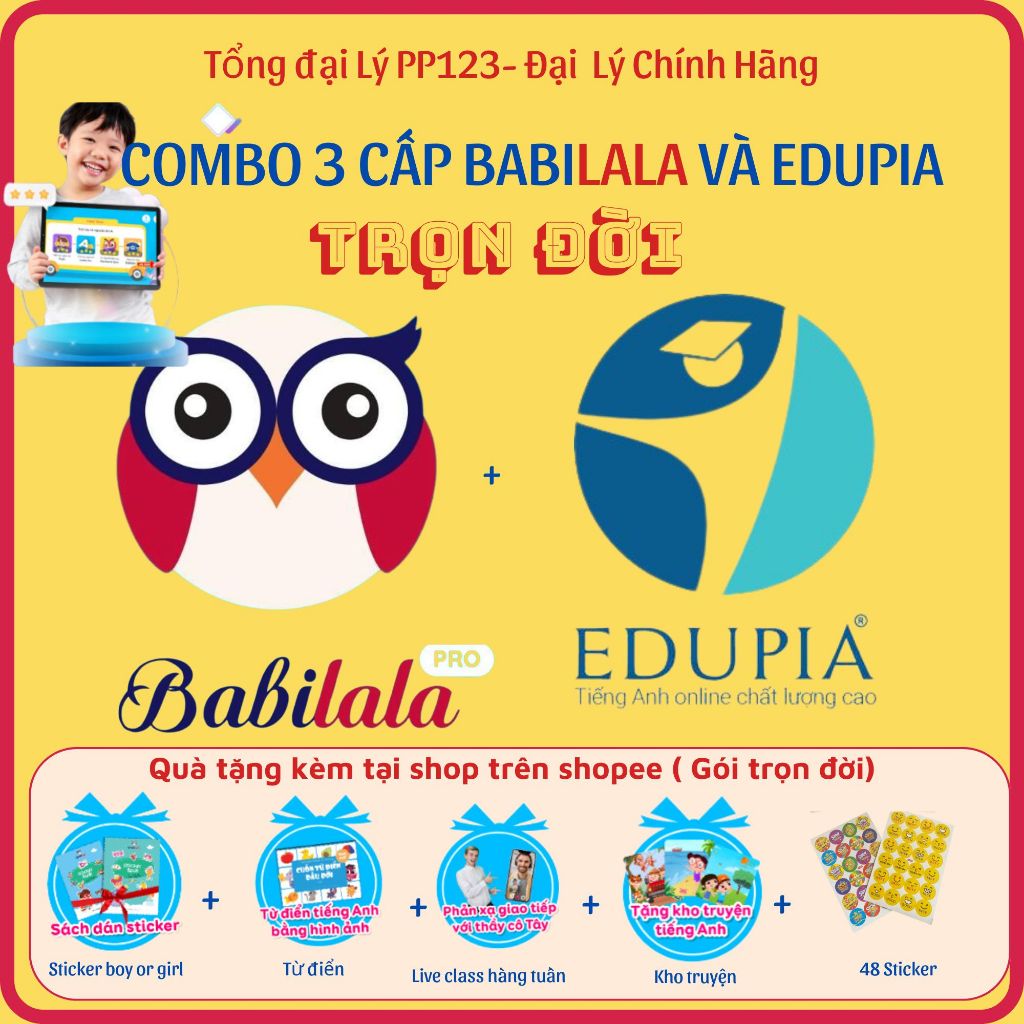 Combo 3 Cấp Babilala Edupia Trọn đời ( cho bé từ 3 tuổi đến lớp 9 ...