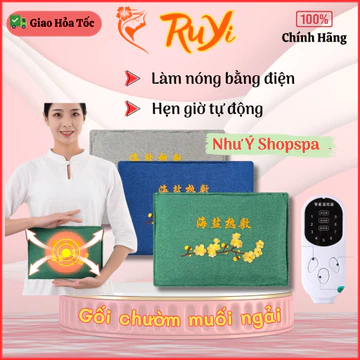 Túi chườm muối thảo dược nóng | Gối ngải chườm toàn thân | Túi chườm muối ngải làm nóng điện
