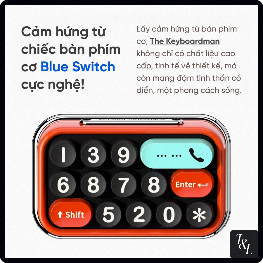 Bảng Số Điện Thoại Trên Ô Tô Cao Cấp THE KEYBOARDMAN – Phong Cách Retro, Cổ Điển, Cực Chất