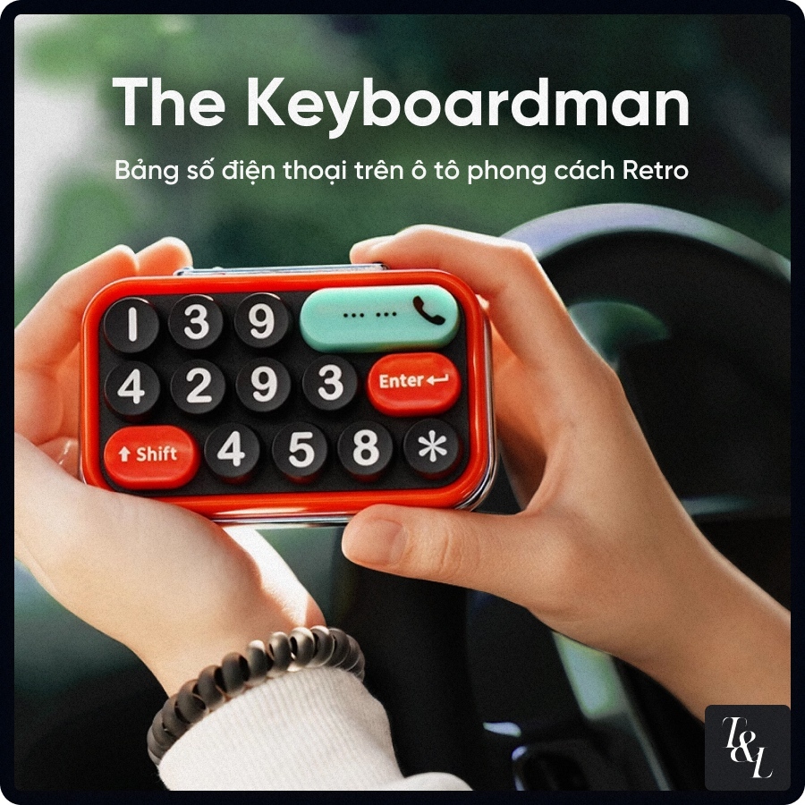 Bảng Số Điện Thoại Trên Ô Tô Cao Cấp THE KEYBOARDMAN – Phong Cách Retro, Cổ Điển, Cực Chất