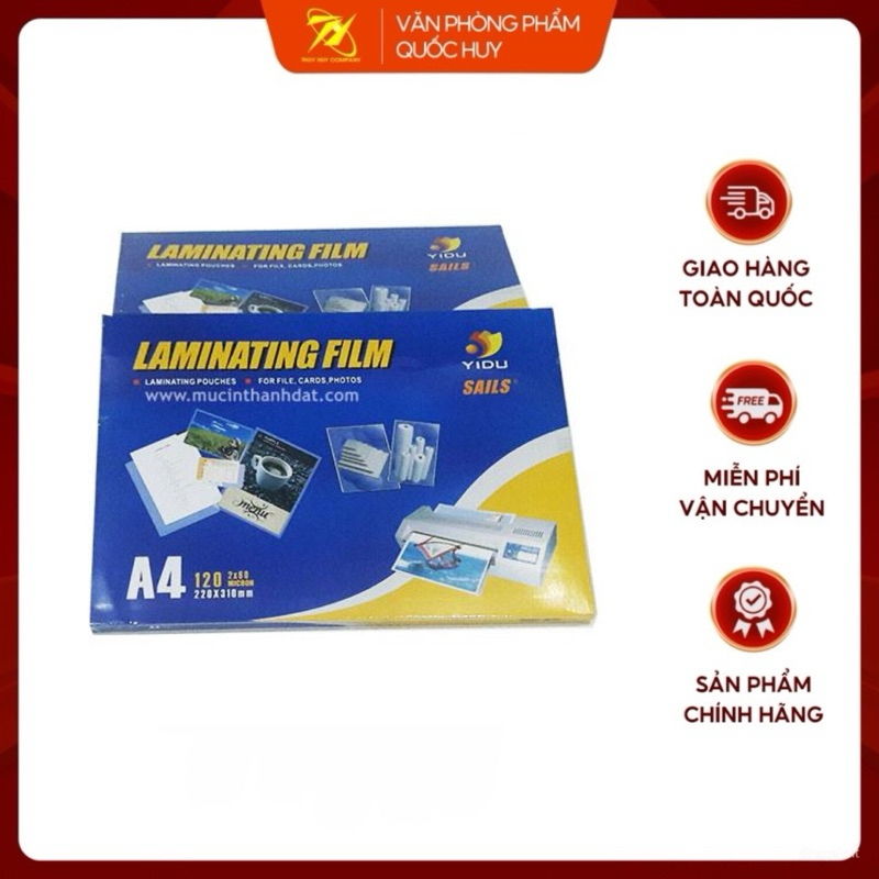 [SỈ] MÀNG ÉP ( GIẤY ÉP ) PLASTIC 80MIC , TẬP 100 TỜ 1,3KG - VPP QUỐC HUY.