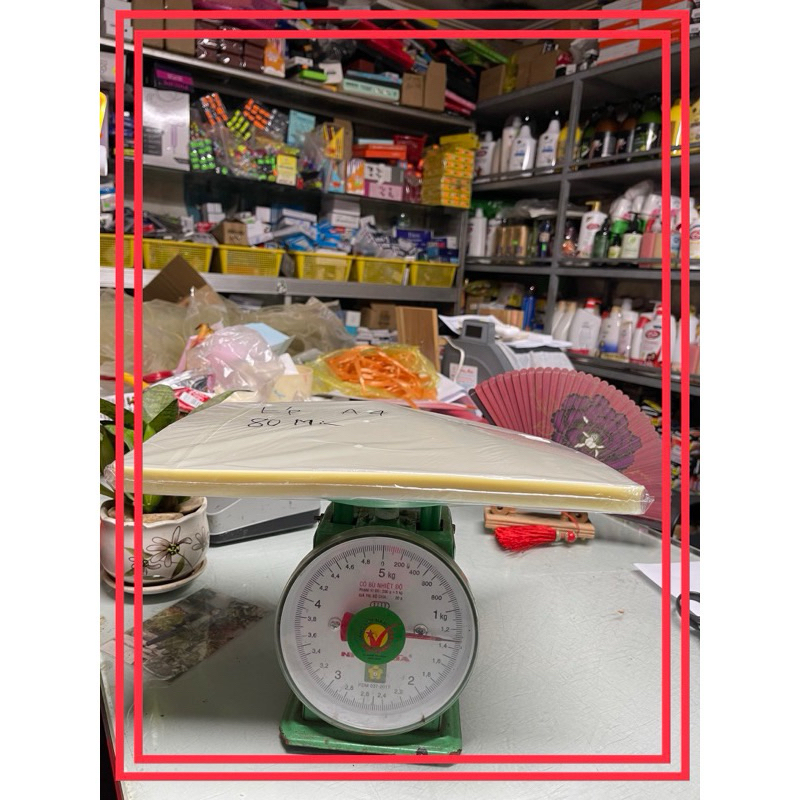 [SỈ] MÀNG ÉP ( GIẤY ÉP ) PLASTIC 80MIC , TẬP 100 TỜ 1,3KG - VPP QUỐC HUY.