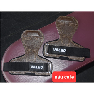 -1 Đôi găng tay DA BÒ của VALEO dùng tập Gym - Dây Kéo Lưng - Lifting Grips ( Lót Tay & Kéo Lưng )
