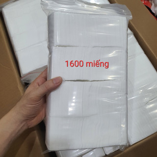 Khăn khô cắt sẵn 1600 miếng nhỏ kích thước 6x7cm, dùng trong phun xăm hoặc spa