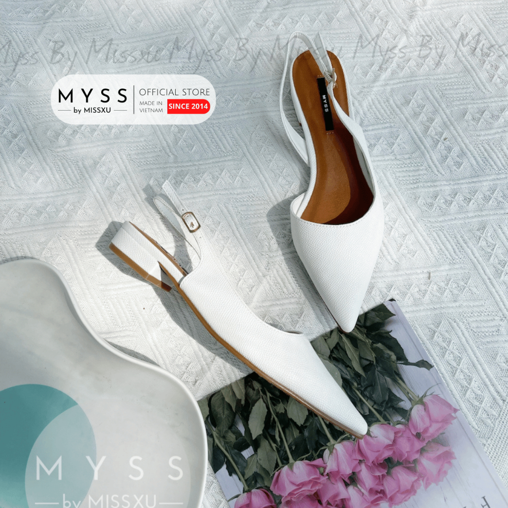 Giày sling back nữ MYSS mũi nhọn khoét eo 1.5cm thời trang - CG319