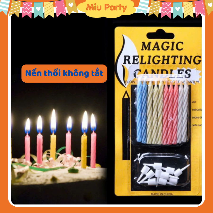 Nến Thổi Không Tắt, Nến Ảo Thuật Vui Chơi Sinh Nhật, Đồ Chơi Vô Tri