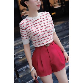Áo Len Ngắn Tay Chất Dệt Kim Cao Cấp Kẻ Ngang QCCC Trơn Basic Freesize