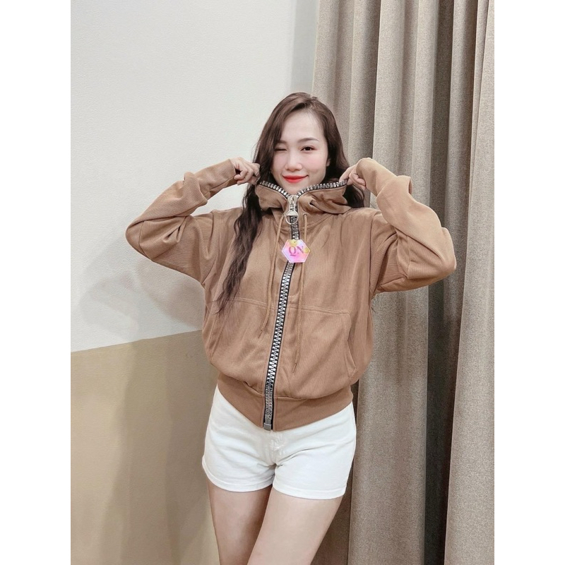 BST Áo khoác gân ruby Khoá Kéo To năng động, vải mềm mát - KKT