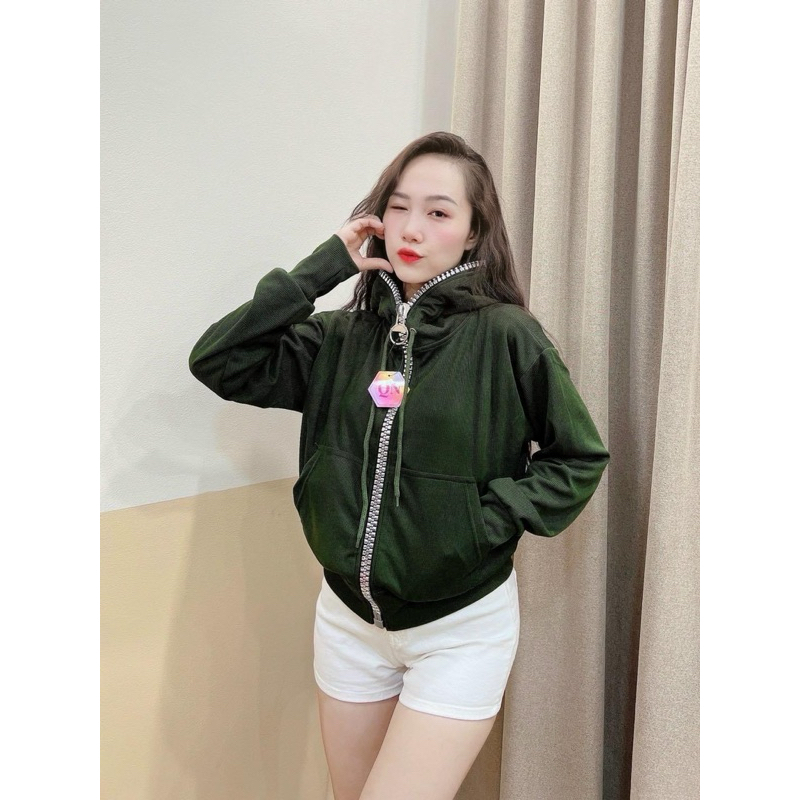 BST Áo khoác gân ruby Khoá Kéo To năng động, vải mềm mát - KKT