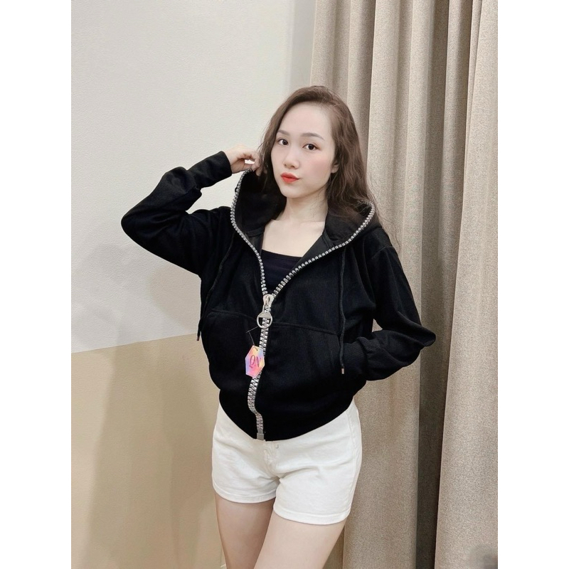 BST Áo khoác gân ruby Khoá Kéo To năng động, vải mềm mát - KKT