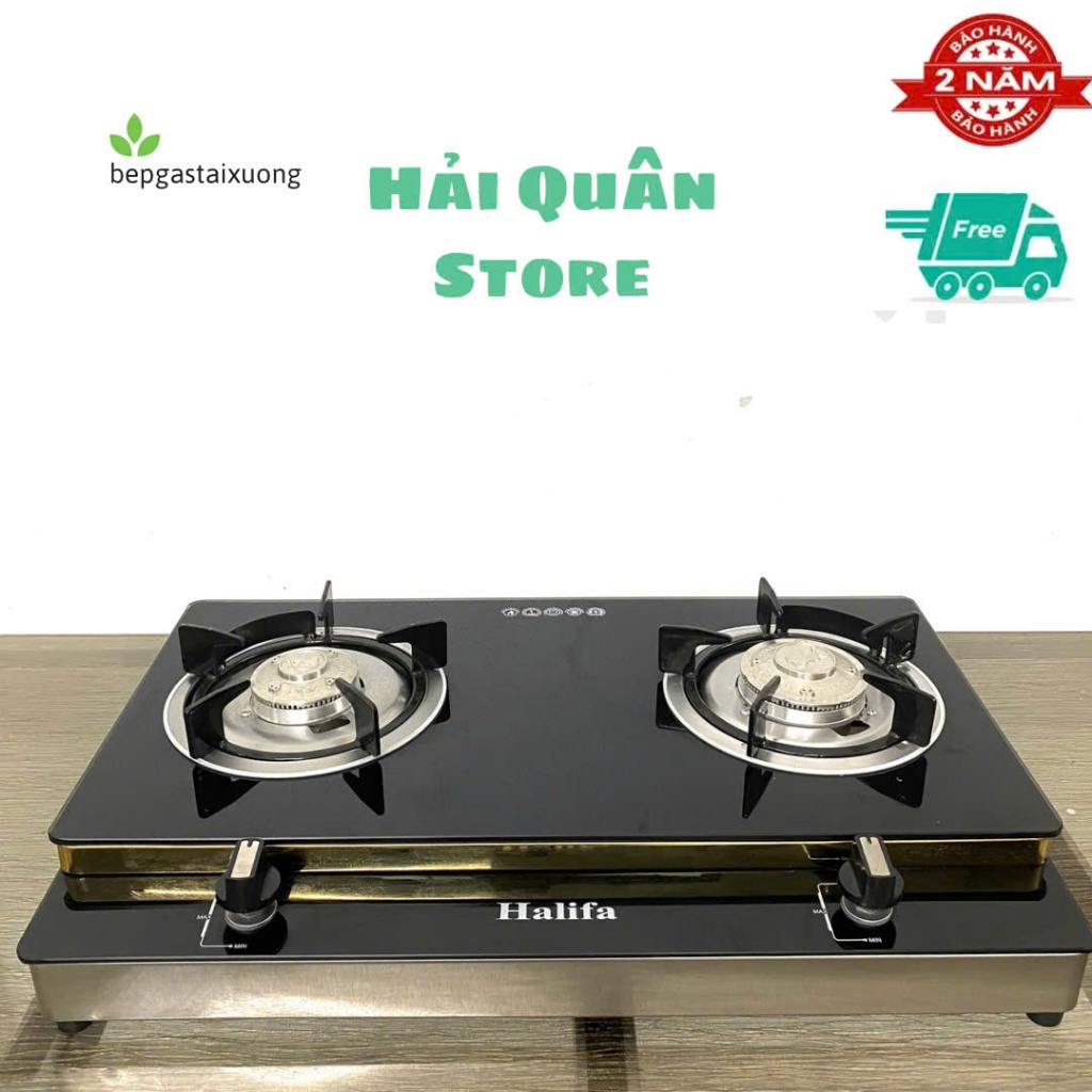 Bếp gas đôi 2 tầng Halifa , mâm họng hợp kím đúc nguyên khối