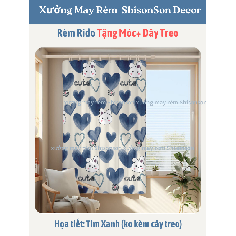 Rèm RIDO Ngăn Phòng, Che Gác Trọ Với Nhiều Kích Thước Chodori Tặng Mốc ...