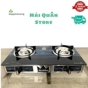 Bếp gas đôi Halifa vương miện - Bếp gas đôi gia đình mặt kính cường lực
