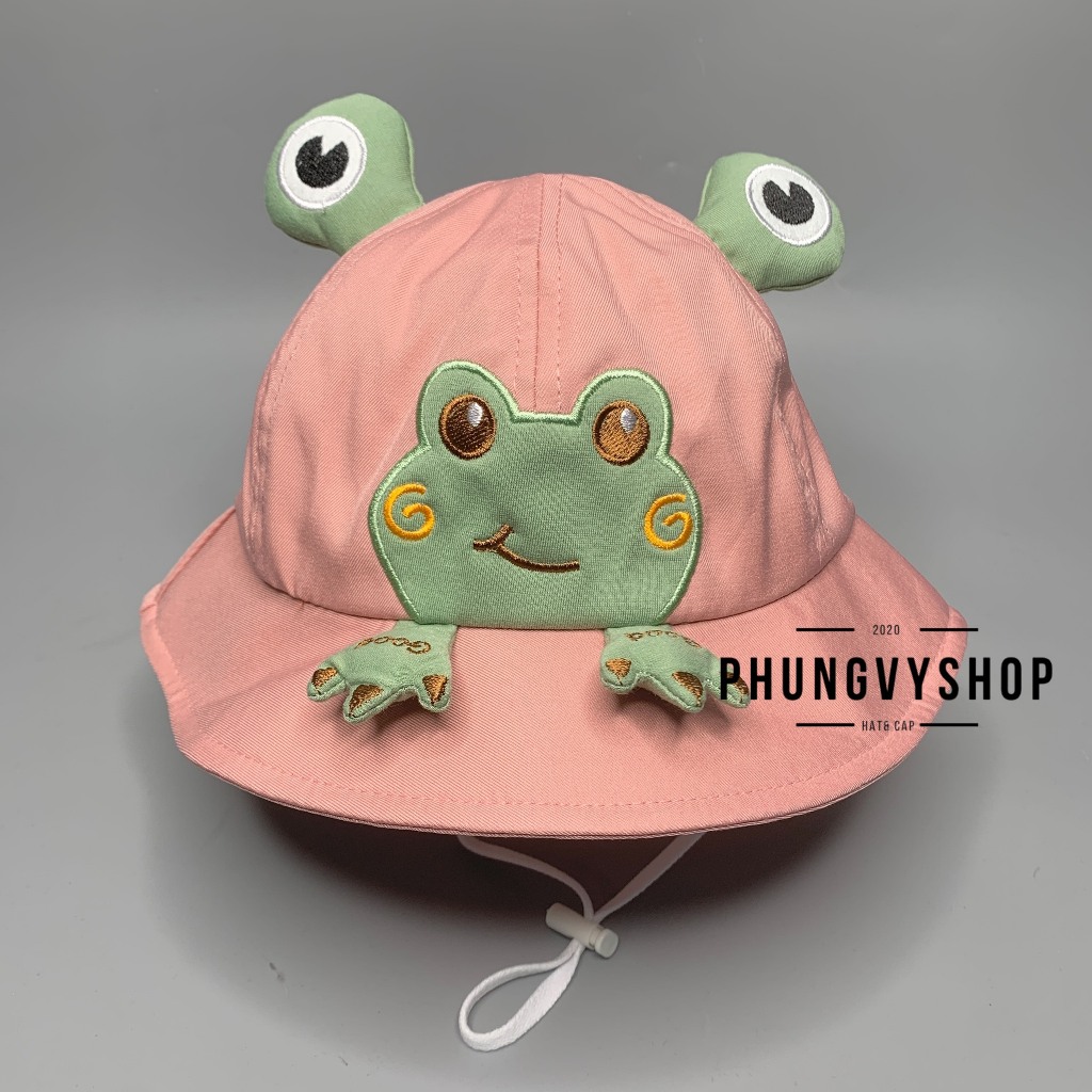 Bé 1-5 Tuổi/ _Mũ bucket tai bèo nón vành trai gái phungvyshop BO trug ẾCH MẮT XANH
