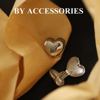 Bông tai nữ titan hộp trái tim trơn mạ vàng không gỉ WE2471 BY ACCESSORIES