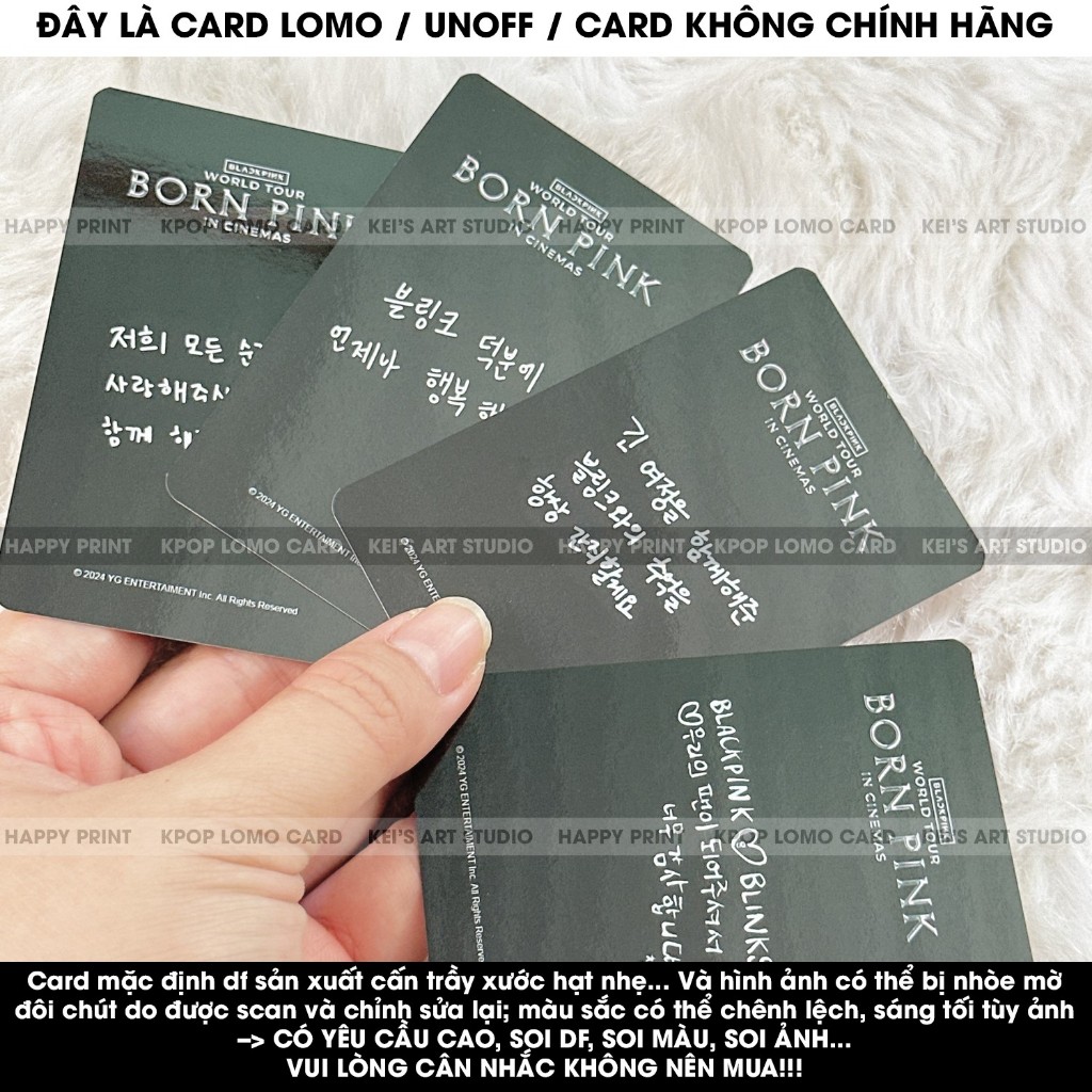 [CARD LOMO MUA 3 TẶNG 1] Set thẻ ảnh Blackpink Born Pink Cinema: thành viên Rosé, Jisoo, Lisa, Jennie