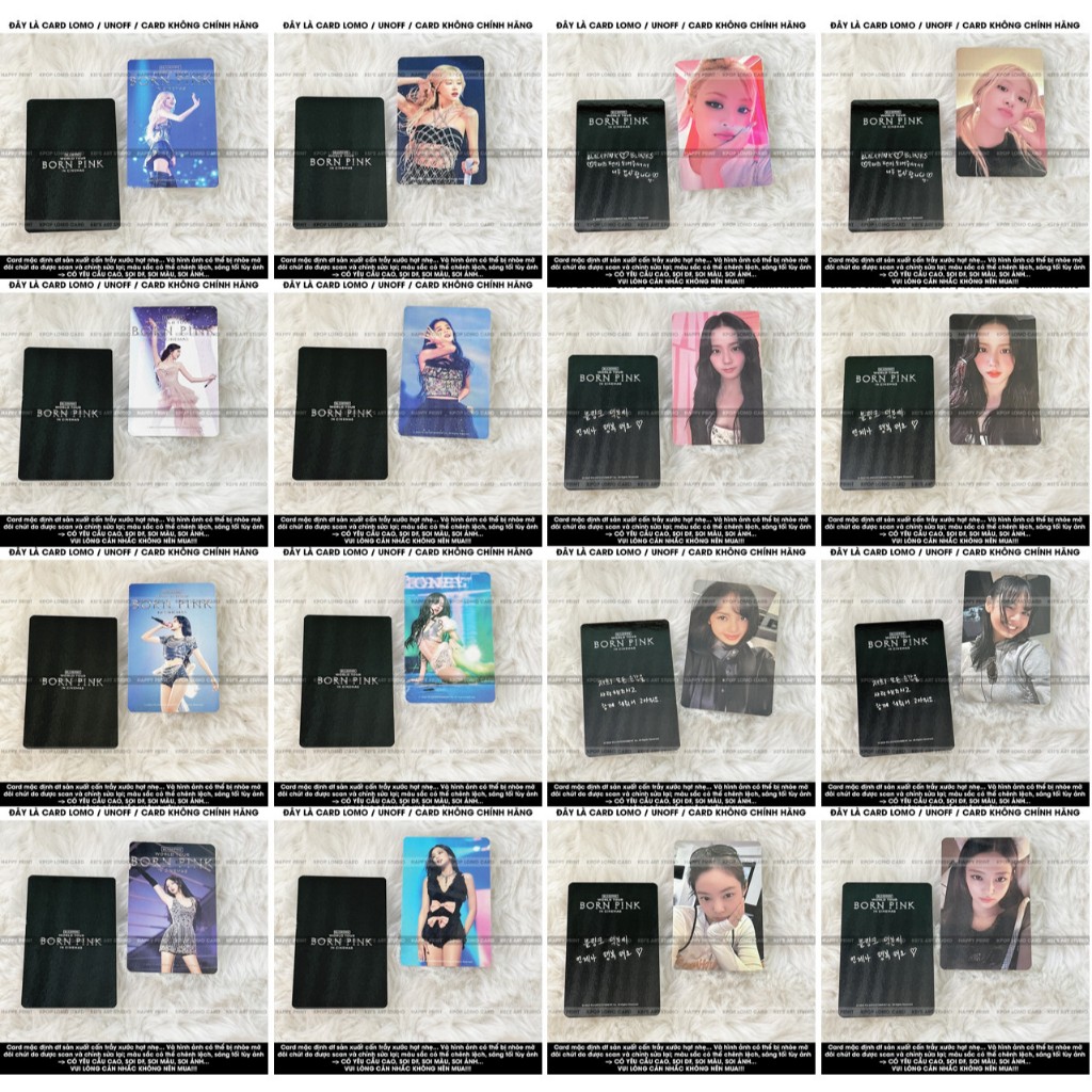 [CARD LOMO MUA 3 TẶNG 1] Set thẻ ảnh Blackpink Born Pink Cinema: thành viên Rosé, Jisoo, Lisa, Jennie
