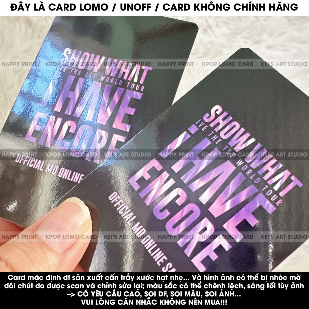 [CARD LOMO] Set 6 thẻ ảnh IVE CONCERT SHOW WHAT I HAVE: Wonyoung, Liz, Rei, Yujin, Leeseo, Gaeul