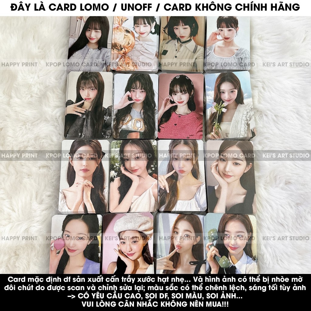 [CARD LOMO MUA 3 TẶNG 1] Bộ thẻ ảnh photocard, card Wonyoung RolaRola Happa Kristin, card WY, card wonyoung