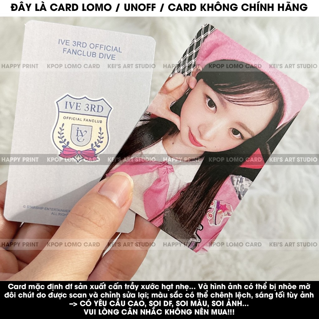 [CARD LOMO MUA 3 TẶNG 1] Set 6 thẻ ảnh IVE SCOUT, Gayo Festival, Afterlike