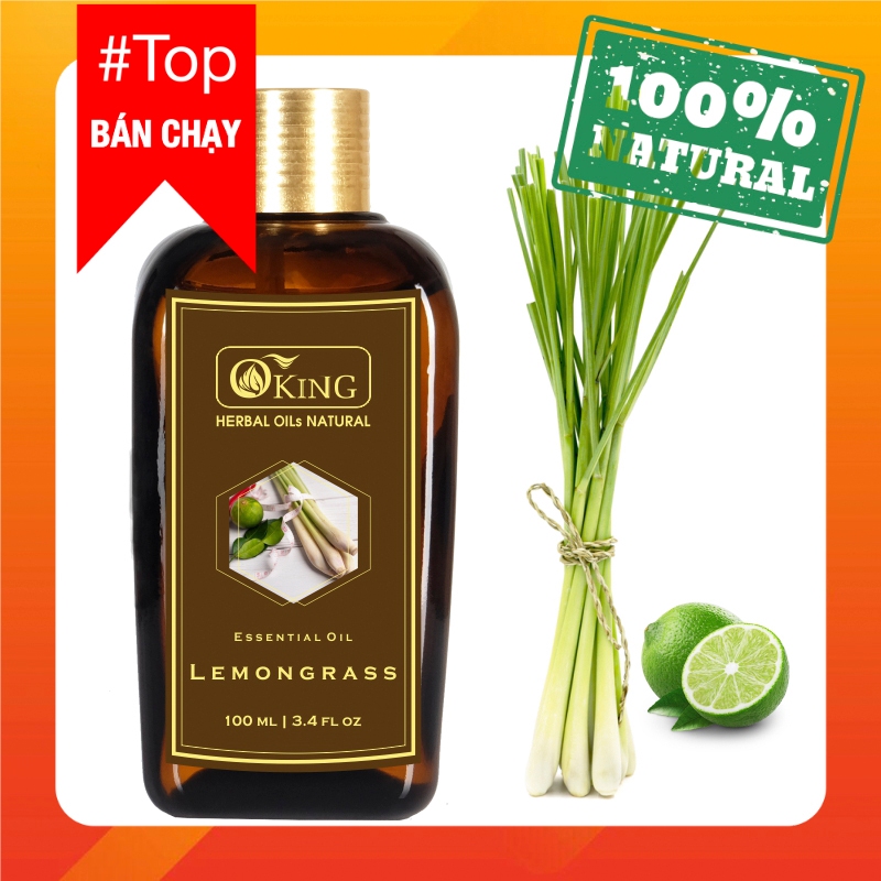 Tinh dầu Sả Chanh nguyên chất thơm mát, đuổi muỗi, thanh lọc không khí 100ml | Oking Việt Nam