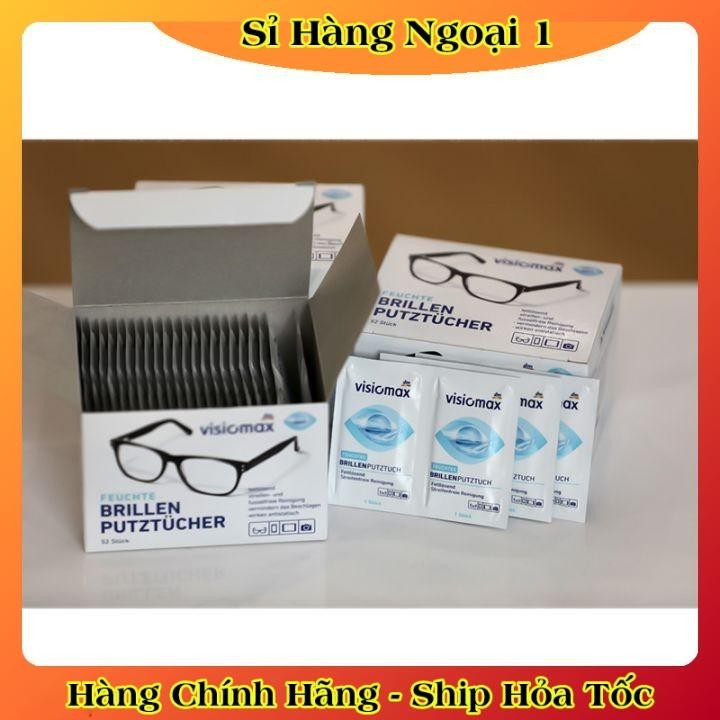 Khăn lau kính Visiomax hộp 52 tờ khăn giấy , lau sạch nhờn vân tay bụi bẩn trên mắt kính điện thoại laptop máy ảnh