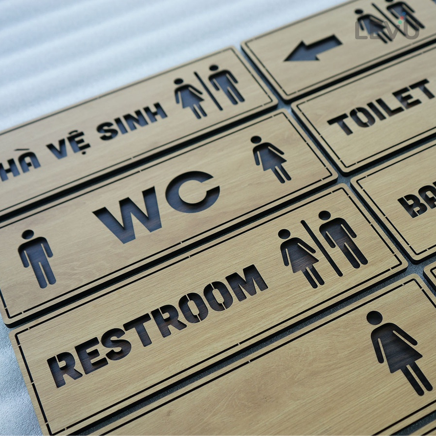 10 Mẫu bảng gỗ WC dán cửa nhà vệ sinh cao cấp có sẵn keo TL29