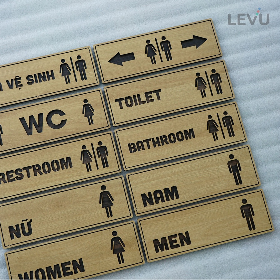 10 Mẫu bảng gỗ WC dán cửa nhà vệ sinh cao cấp có sẵn keo TL29