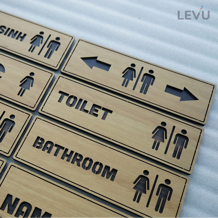 10 Mẫu bảng gỗ WC dán cửa nhà vệ sinh cao cấp có sẵn keo TL29