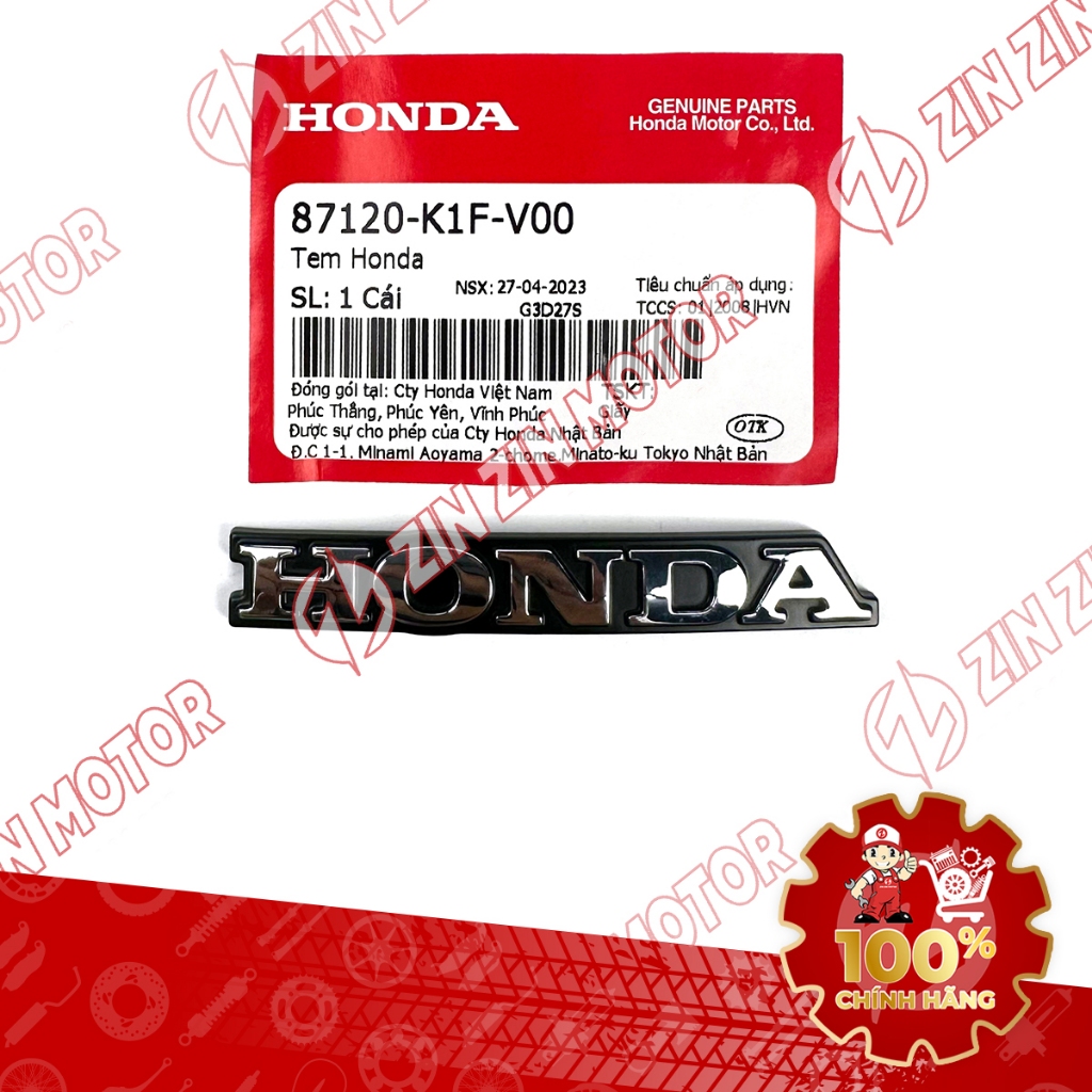 Tem Chữ Honda Nổi Dán Mặt Nạ AB 2020 - 2022+, AirBlade 160, Air Blade ...
