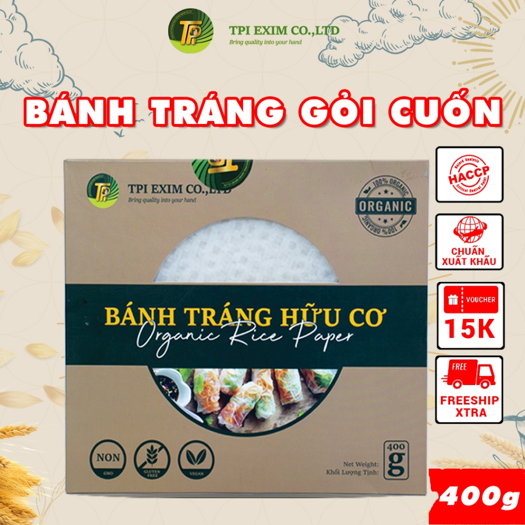 Bánh Tráng Cuốn (Tròn) Hộp/Gói 400 gram TPI GROUP, bánh tráng gạo, bánh ...
