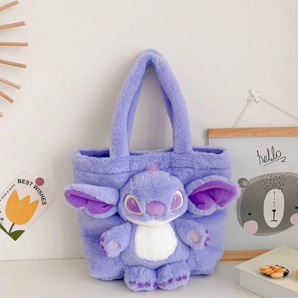 Túi Gấu Bông Nhân Vật Hoạt Hình Túi Đeo Gấu Bông Dễ Thương Túi Xách Gấu Chất Liệu Vải Chắc Chắn Mềm Mại Ngăn Khuy Bấm