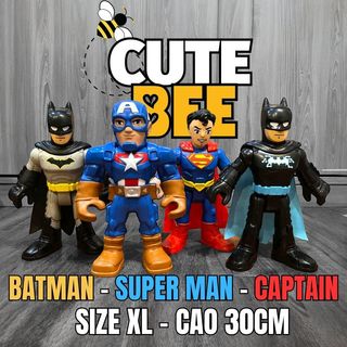 Mô hình BATMAN, SUPERMAN, CAPTAIN AMERICA size XL cao 25cm, lỗi lem màu - Đồ chơi xịn xuất dư