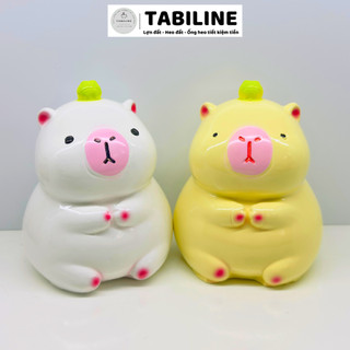 Heo đất ống tiết kiệm tiền lỗ ngang capybara size nhỏ LD62 - TABILINE
